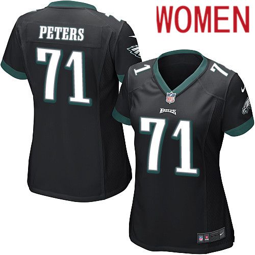 Women Philadelphia Eagles #71 Jason Peters Nike Black Game NFL Jersey->women nfl jersey->Women Jersey